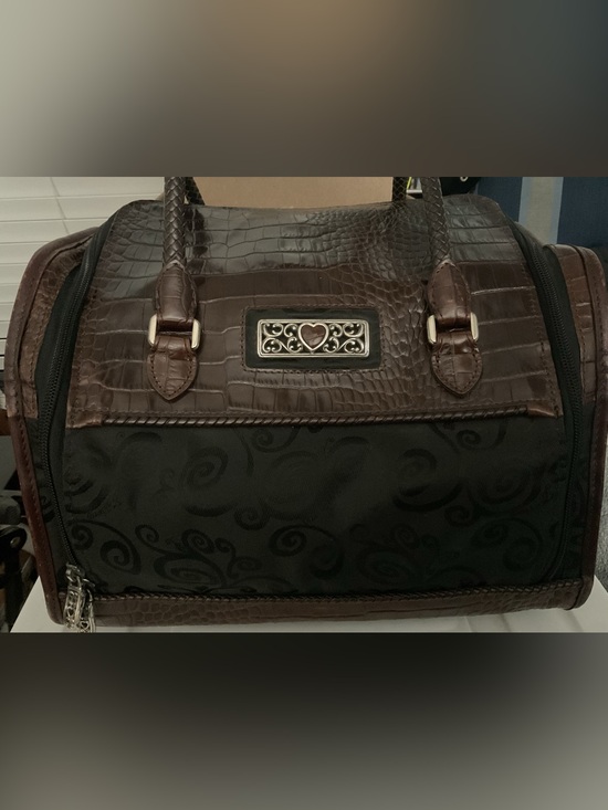 Brighton Handbags - RARE Brighton Croc Embossed Travel Vanity Train Case Weekender COMPLETE